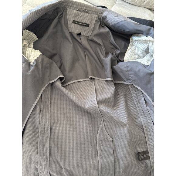 John Varvatos Seersucker Jacket Blazer 38 JVS1050B Cotton Zipper Pocket Office - Picture 10 of 16